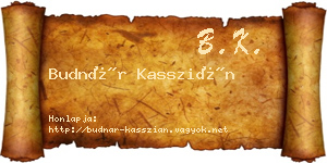 Budnár Kasszián névjegykártya
